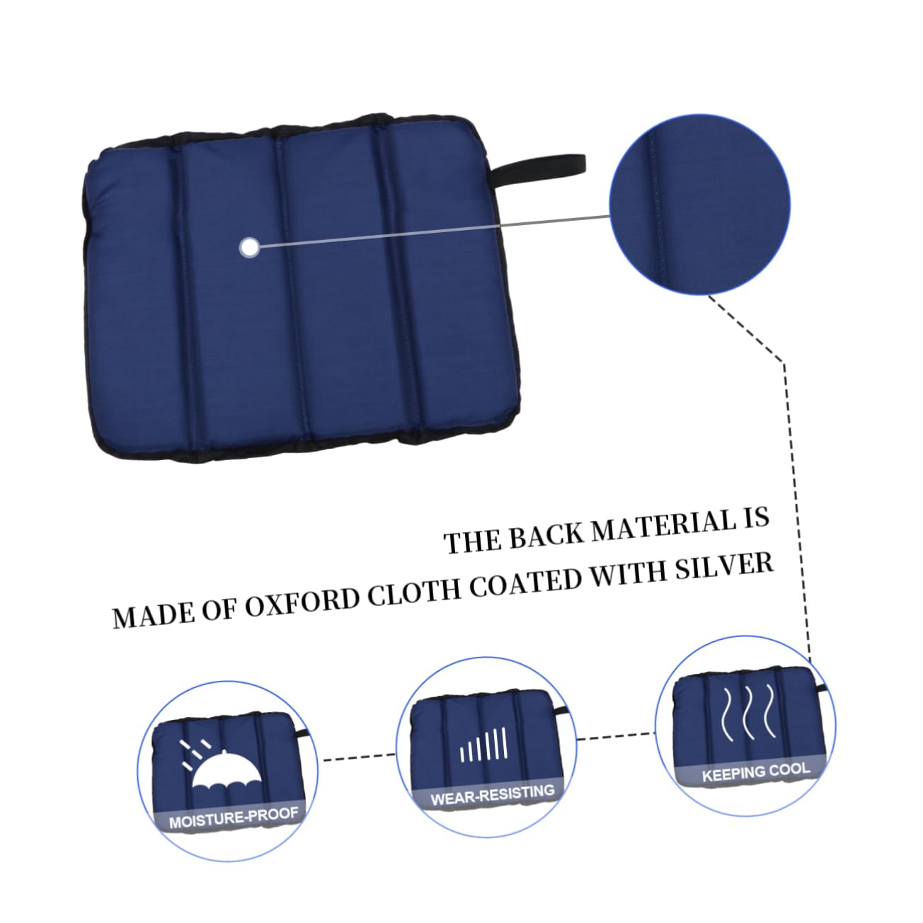 Anneome 2 Piezas Cojines Plegables Impermeables para Picnic y Camping Resistentes y Portátiles con Oxford Duradera Azul Oscuro de Unidades para Exteriores y Actividades