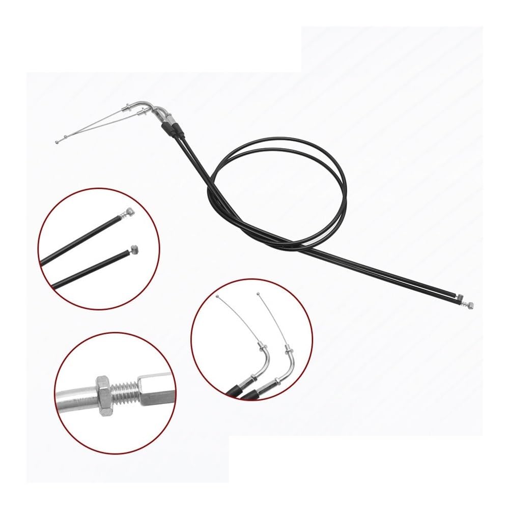 Cable de acelerador de empuje y tracción for motocicleta de 110CM, Cable de acero apto for Harley Sportster XL883 1200, Iron Roadster Forty-Eight, Cable de acelerador