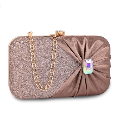 Image of ADISA Studded formal party clutch with gold chain for women and girls (CL107)