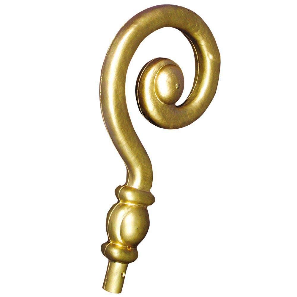 Boland Crosier Curl Staff Extension – 36 cm Gold Plastic Bishop or Santa Stick Topper Accessory for Fancy Dress, Christmas Costumes & St Nicholas Outfits – Fits Rods Up to 2 cm Diameter