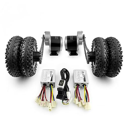 Kit d'entraînement à chaîne de moteur double de 350 W, facile à transporter, 300 kg, 200 x 50, roue tout-terrain pour vélo électrique, brouette, 272,4 kg(36V350W Max 6kph)