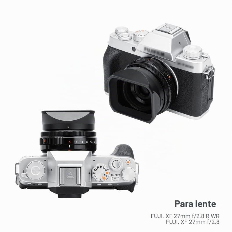JJC LH-XF27 Parasol Metálico con Tapa para FUJIFILM XF 23mm F2.8 XF 27mm F2.8 R WR, Sustituye al Parasol Original Fujifilm LH-XF27, Reduce los Reflejos del Objetivo - Protege el Objetivo