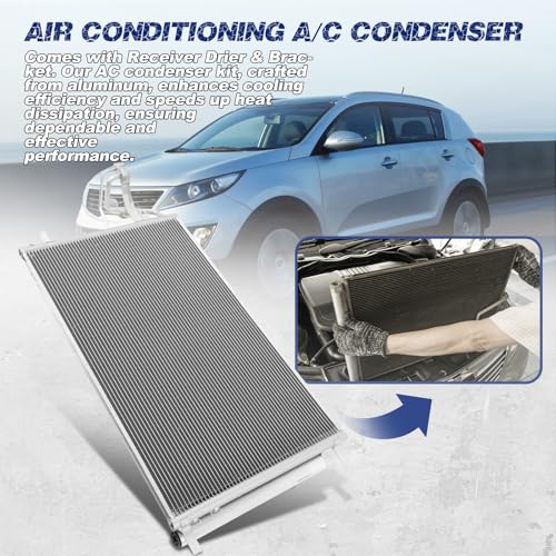 Image of Air Conditioning A /C Condenser Compatible with Hyundai Tucson /Kia Sportage # 3323, CN3323PFXC, 976062E000, HY3030133