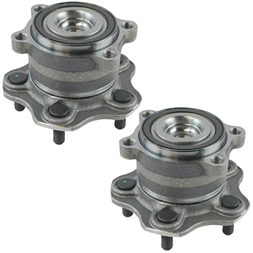 Image of TRQ Rear Driver and Passenger Side Wheel Bearing and Hub Assembly Set 2 Piece Compatible with 2009-2014 Nissan Murano Front Wheel Drive 2011-2017 Quest