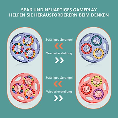 GERUI Rotierender Fingerwürfel Intelligenz Spiele, IQ Game Magic Bean Rotating Cube Spielzeug, Dekompression Puzzle Toys für Kinder Teens Erwachsene - Neueste Angst Linderung Spielzeug (Blau)