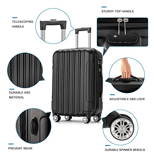 4 Piece Luggage Set, 4pcs Luggage Sets, Wheels Suitcase Luggages with Carry on Suitcases, Lightweight in 16 inch 20 inch 24 inch 28 inch Luggage Rolling Suitcase Travel Luggage Bag2