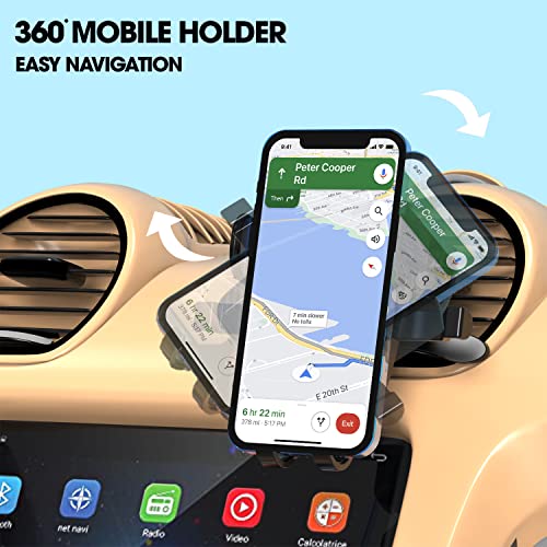 Image of Sounce Universal Car Mobile Holder with One Click Technology, 360 Rotational, Strong ABS Body, Compatible with 4 to 7 Inch Devices, Windshield and Dashboard Mobile Holder Mount for Car(Black)