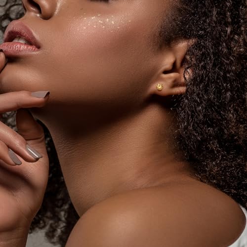 Moissanite Stud Earrings, 1-2 CT Diamond Earrings 18K White Gold Plated/S925 Sterling Silver Earring（Blue/Yellow/Green)2