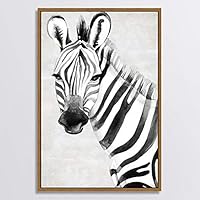 Framed Canvas Wall Art Black and White Horse Canvas Prints Home Artwork Decoration for Living Room,Bedroom - 16x24 inches