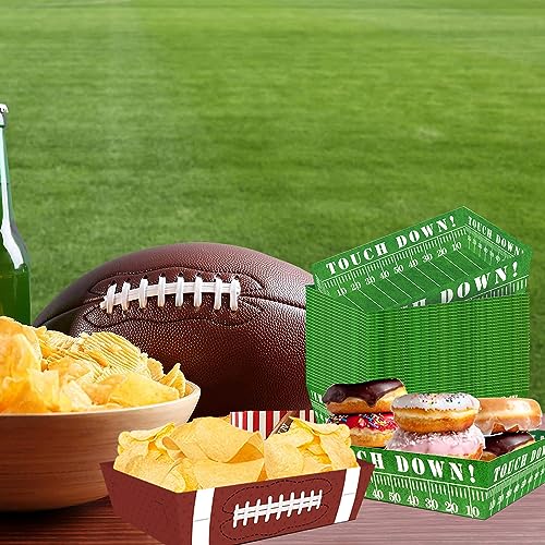 50Pcs Football Party Favors & Supplies - Paper Food Tray, Disposable Serving Boats for Football Birthday Party & Superbowl Decor - Image 3