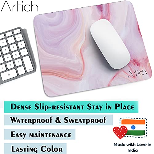 Image of Artich Designer Gaming Mouse Pad for Office Laptop /Computer with Super Soft Non-Slip Rubber Base and Lycra Cloth Surface for Silky Touch Rectangle (Holy Smoke of Time Marble)
