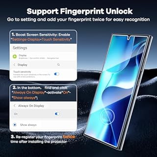 FANGTIAN [4-Pack] for Samsung Galaxy S24 Ultra Screen Protector [Not Glass] - Film for S24 Ultra Screen Protector [6.8Inch][Fingerprint Compatible][Alignment Tool]