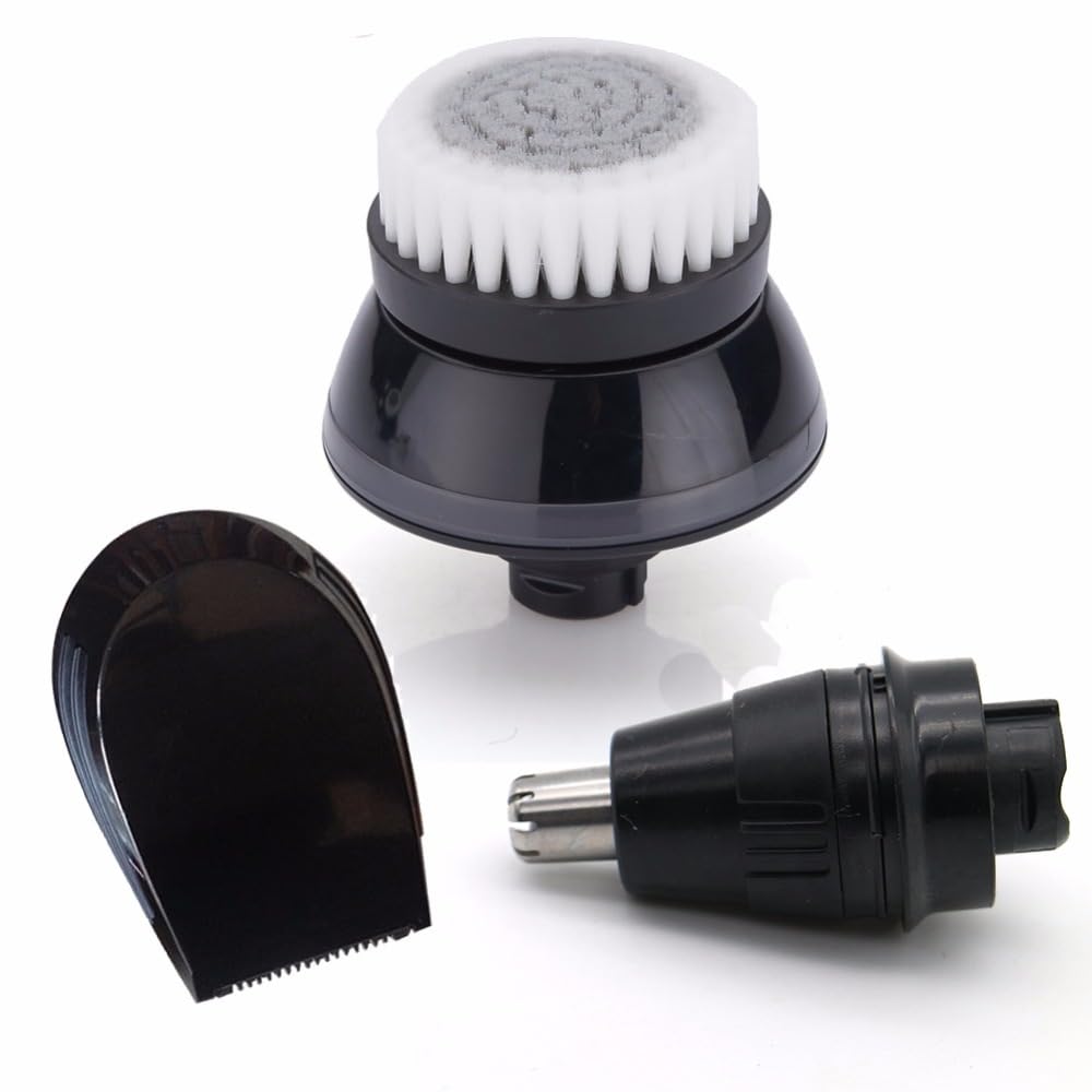 Cepillo de limpieza facial repuesto + recortador patillas + cabezal nariz compatible con Philips S5050 RQ1150 RQ1050 Series 5000 9000 RQ32 RQ1250