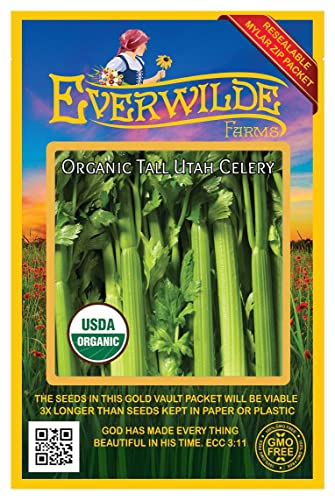 Everwilde Farms - 1000 Organic Tall Utah Celery Seeds - Gold Vault Packet #TOP27
