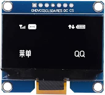 1.54 Inch 7-Pin SSD1309 Drive IC 128 x 64 SPI Interface LED Display Original Screen Module for Arduino (White)