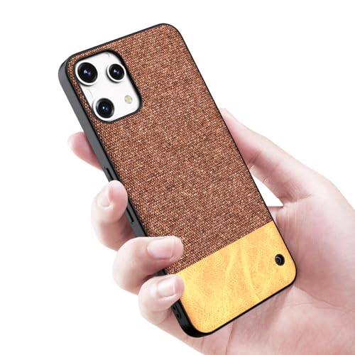 Image of Kapa Soft Fabric & Leather Hybrid Protective Back Cover for Nothing Phone 3A LITE | Shockproof Slim Hard Anti Slip Back Case (Brown)