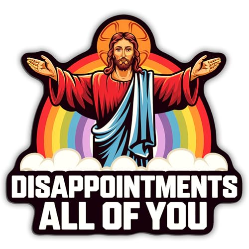 Disappointments All of You Magnet Decal Religious Meme Jesus Reusable Magnetic Sign Sticker for Fridge Car Bumper Cabinet Locker 5,5in