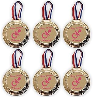 Baby Shower Party Games Winner Medals x 6 - Baby Shower Prize, Baby Shower Favours (Pin)