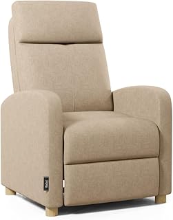 ZZ DON DESCANSO - Poltrona Relax Reclinável em Tecido Verona (63x74x105cm). Poltrona Reclinável Compacta com Repousadeira, Abertura Push, 2 Posições e Posição Zero, Reclinável até 160º (Arena)