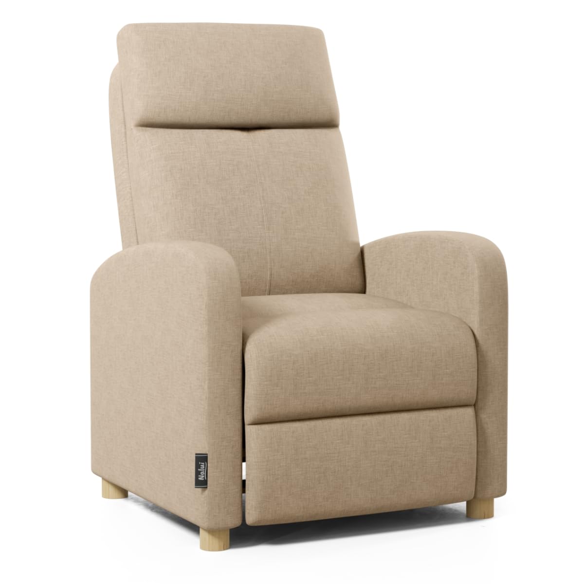 ZZ DON DESCANSO - Sillon Relax Reclinable Tela Verona (63x74x105cm). Sillón Reclinable Compacto con Reposapiés, Apertura Push, 2 Posiciones y Posición Cero, Butaca Reclinable hasta 160º (Arena)