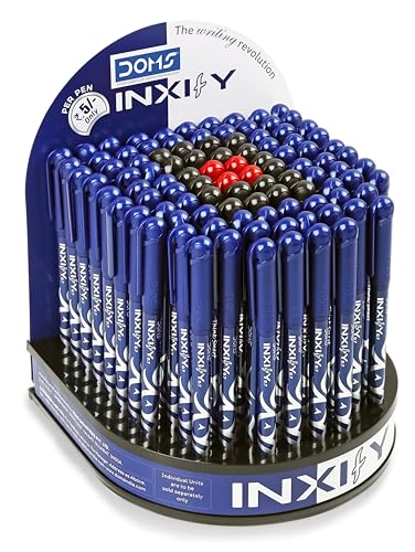 Doms INXIFY - Bolígrafos de bola | 100 unidades (76 Bluu, 20 negros, 4 rojos)