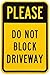 Metal Deco Sign 8x12 inches Riuolo Fluorescent Diamond Grade Reflective Aluminum Sign, Legend Please Do Not Block Driveway Black on Yellow