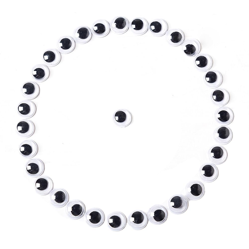 TOAOB Lot De 70 Yeux Mobiles Autocollants Ronds Noirs Et Blancs 15