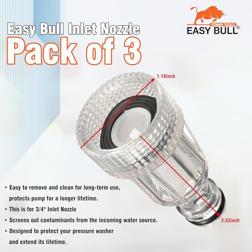 Image of EasyBull Inlet Nozzle Pack of 3 Suitable for Starq Jpt Resqtech Bosch Karcher Pressure washers