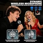 Wireless Microphones Systems for Karaoke Singing with 300 FT Reception | 2.4GHz, Rechargeable Professional Wireless Handheld Microphones with Receiver for Karaoke DJ Church Party Speaking Classroom