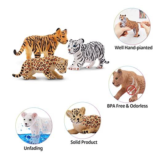 Toymany 12 Safari Animal Figurines, High Emulational Baby Plastic Zoo Animals, Lions Tigers Cheetahs Leopards Figure Toy Set, Easter Eggs Cake Toppers Christmas Birthday Gift For Kids Toddlers #TOP7