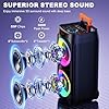 JYX Karaoke Machine with 2 Wireless Microphones for Adults, Dual 8" Subwoofer Big Bluetooth Speaker with 500W Peak Power, PA System with DJ Light, Rolling Wheels and Trolley, Perfect for Outdoor Party #1