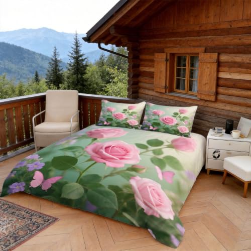 Parure de lit style dessin animé rose romantique pour chambre chaleureuse - 3