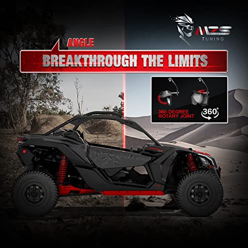 Image of MZS Aluminum UTV Center Rear View Mirror, Maverick Trail Rrarview Mirror Adjustable Black Compatible with 2018-2026 Maverick Trail and Sport / 2021-2026 Commander /MAX Accessories 715004924 715003638