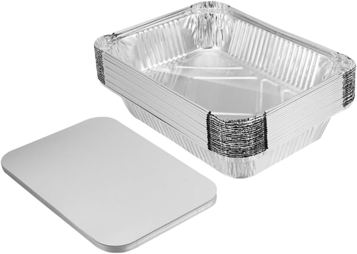 Reusable Aluminum Foil Pans Lids 20 Pack for Baking Bbq Storage Accessory