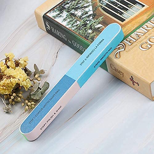 Kiyaan Buffers for Women Girls, Natural Emery Boards Professional Manicure Tools Polishing Nails for Shiny
