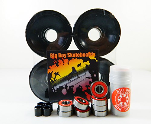 Longboard Cruiser Skateboard High Rebound Wheels + ABEC-7 Speed Bearings BLACK by Big Boy