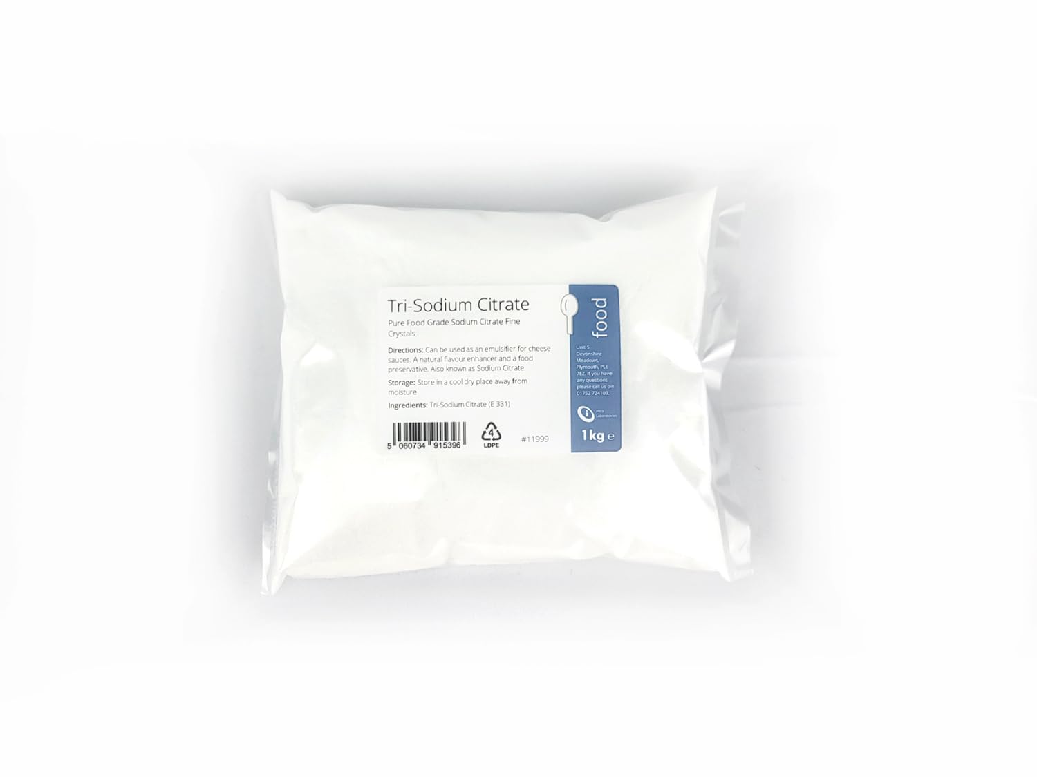 Intralabs Sodium Citrate 1kg - Salt Buffer, Vegan, Preservatitve, Gluten Free, GMO Free - Premium Quality TriSodium Citrate