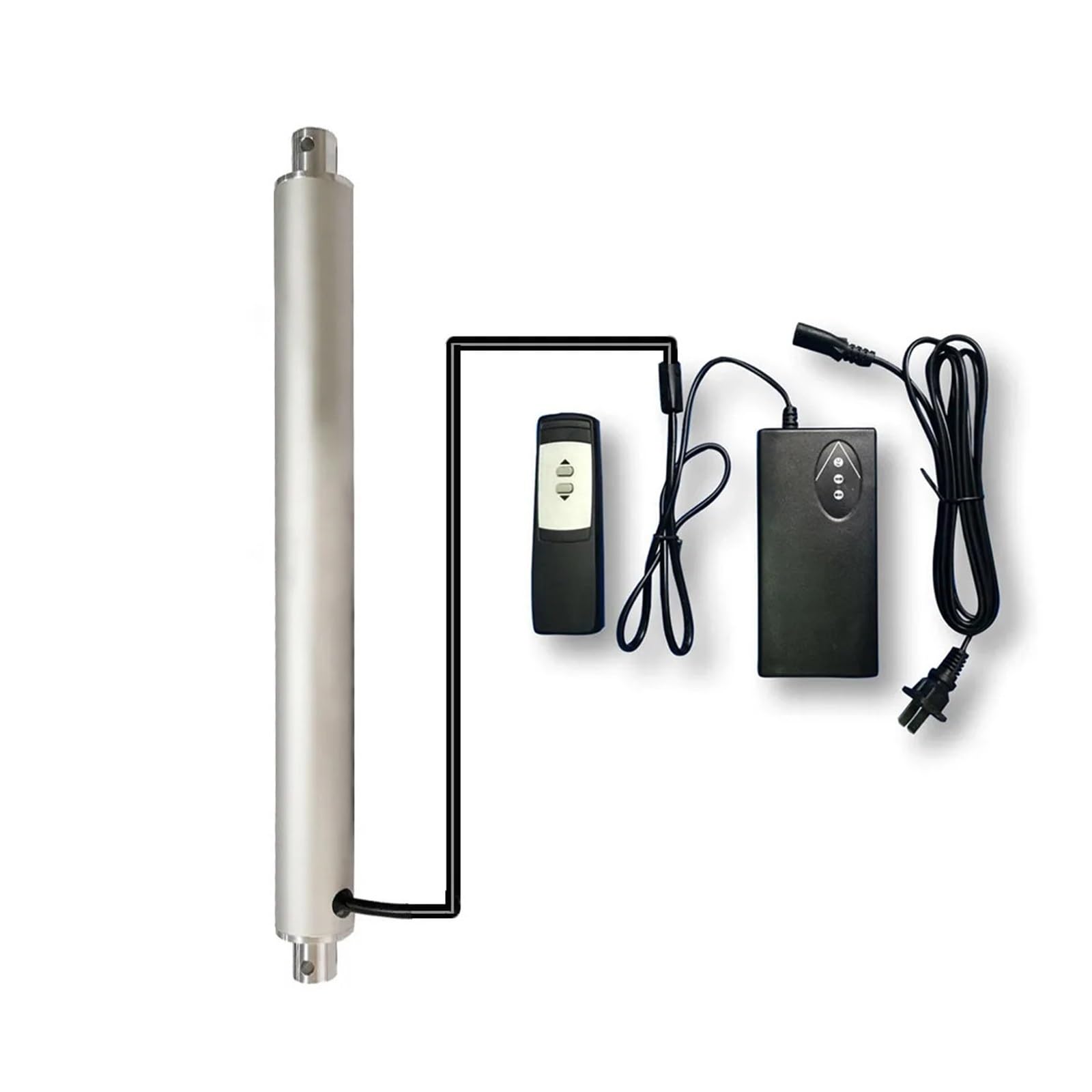 1500N Pen Type Linear Actuator with Power Supply and Remote Control, 15mm/s Aluminum Alloy(EU,Stroke 300MM_24V)