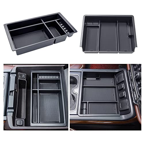 JKCOVER Center Console Organizers Compatible with Chevy Silverado/GMC Sierra 2014 2015 2016 2017 2018 1500/2500/3500HD Accessories, Armrest Box and Console Compartment Storage Trays