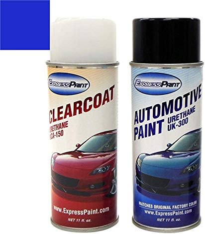 ExpressPaint Aerosol - Automotive Touch-up Paint for Toyota Corolla - Blue Crush Metallic 8W7 - Color + Clearcoat Package