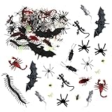 DOKRIN Scherzetti e articoli divertenti,Simulazione di animali fai da te per scherzi di Halloween, 44 pezzi, decorazione creativa