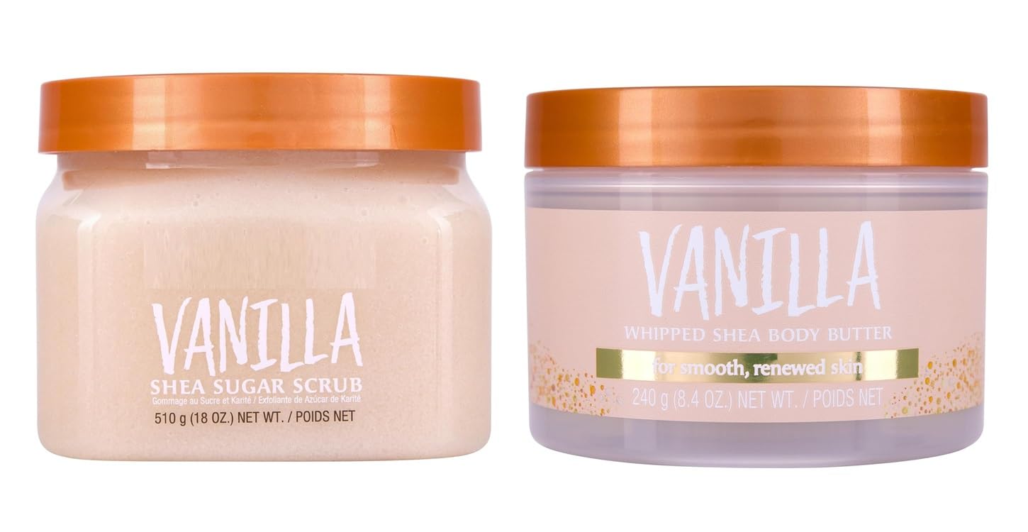 T. Hut Vanilla Shea Sugar Scrub 18oz Bundled With Whipped Body Butter 8.4oz