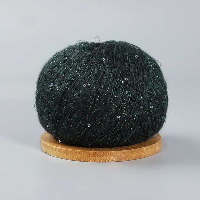 XiaoXIN 10Pcs 50g Pizzo Mohair Filato con Paillettes Crochet Filato per Maglieria con Lurex Moda Bambino Morbido Maglione Scialle Filati per Cucito con Passanti