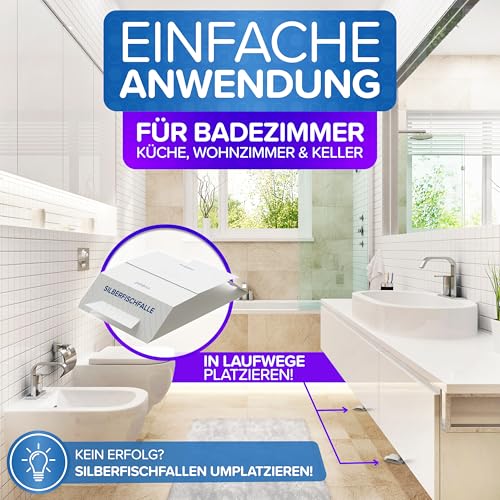 Patronus Silberfischfalle [9X] Monitoring-Klebefalle mit giftfreiem Köder – Ansicht 5