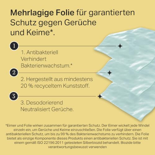 Tommee Tippee Twist & Click Windeleimer, 1x 10,5-m-Nachfüllkassette, Cremeweiß – Ansicht 6