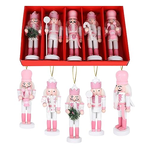 Jodsen 5 Stücke Rosa Nussknacker Soldat,13 cm Weihnachten Nussknacker...