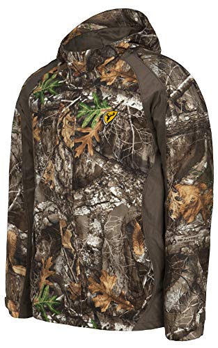 Scent Blocker Drencher Men's Hooded Hunting Rain Jacket, Realtree Edge, L