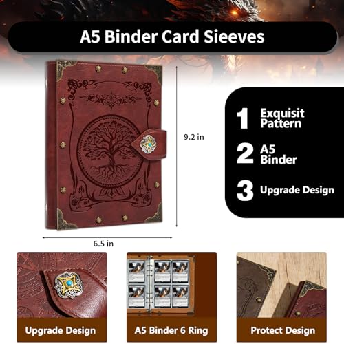 Image of DUROTAN Card Binder 4-Pocket,Premium Trading Card Binder | Double Sided Pocket Collection Binder,Collector Album,Card Holder Holds 240 Cards for MTG,TCG,Yugioh,Game Cards