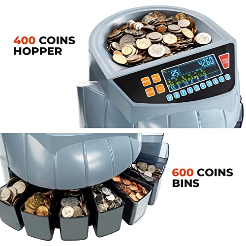 Image of MUNBYN Coin Counter Machine, Coin Sorter Machine, Compatible with Printer