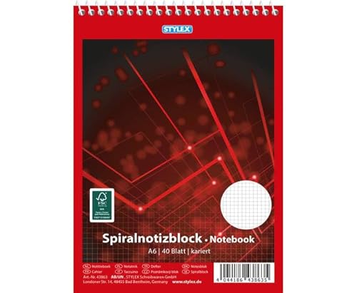 Stylex 43863 Notizblock DIN A6 kariert